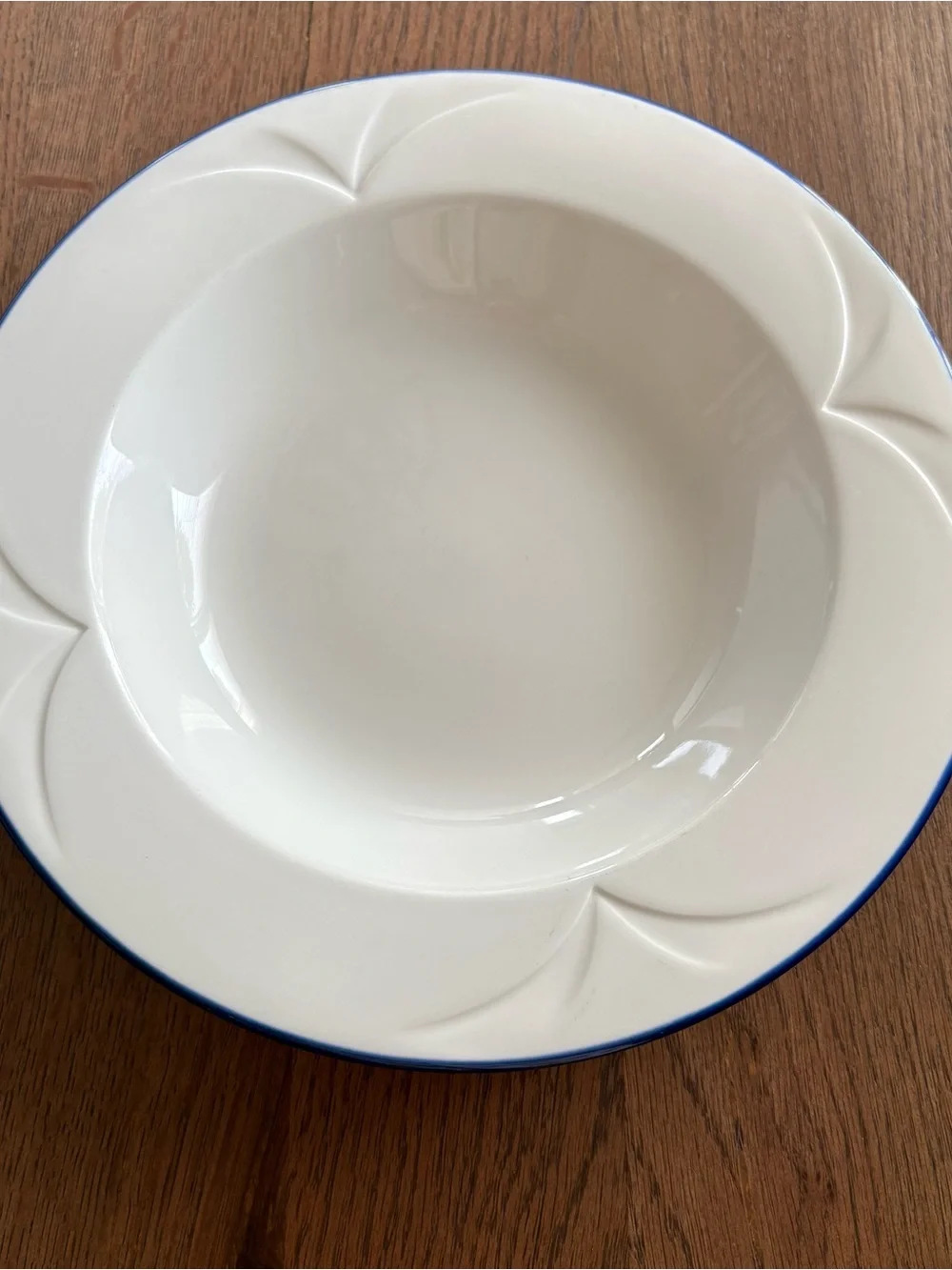 Steelite ALBALITE soup salad bowl set white blue rim England